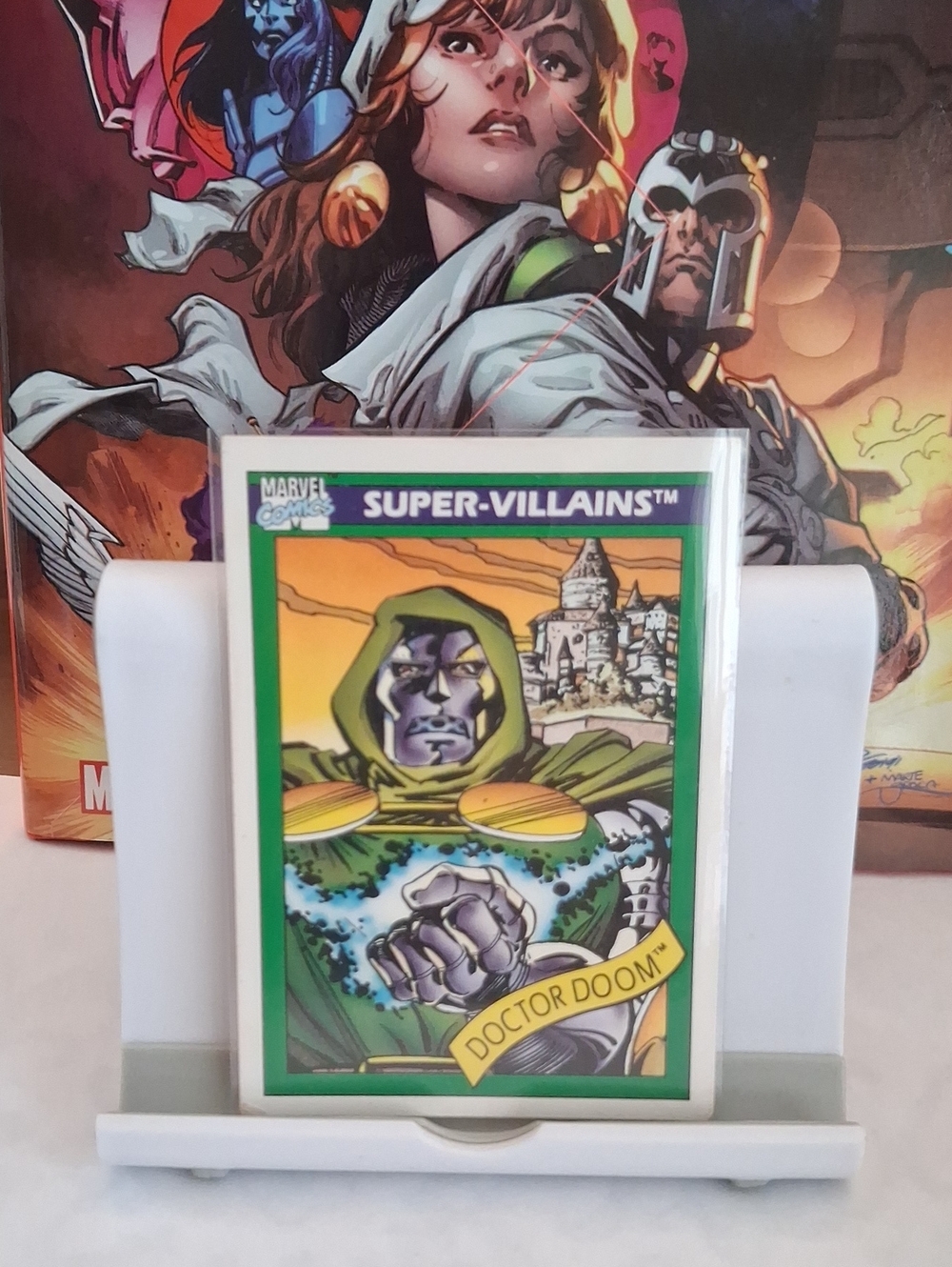 Marvel Doctor Doom Trading Card with Green and Purple Artwork